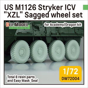 DW72004 1/72 US M1126A1 Stryker ICV \"XZL\" Sagged wheel set (for Academy/Dragon 1/72)
