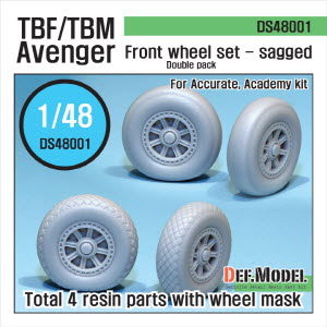 [사전 예약 ~10/4일] DS48001 1/48 TBF/TBM Avenger Front wheel set(2 type included)