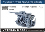 VTM35001 1/350 3"/ 50 MK-22 TWIN GUNS(OPEN MOUNT)