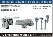 VTM35012 1/350 MK-36 TOPEDO LAUNCHER& MK-38 CHAIN GUN