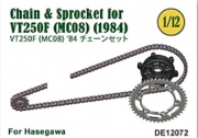 [사전 예약] DE12072 1/12 Chain & Sprocket set for VT250F (MC08) (1984)