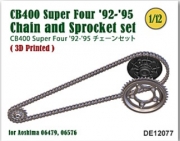 [사전 예약] DE12077 1/12 CB400 Super Four '92-'95 Chain & Sprocket set