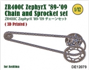 [사전 예약] DE12079 1/12 ZR400C ZephyrX '89-'09 Chain & Sprocket set