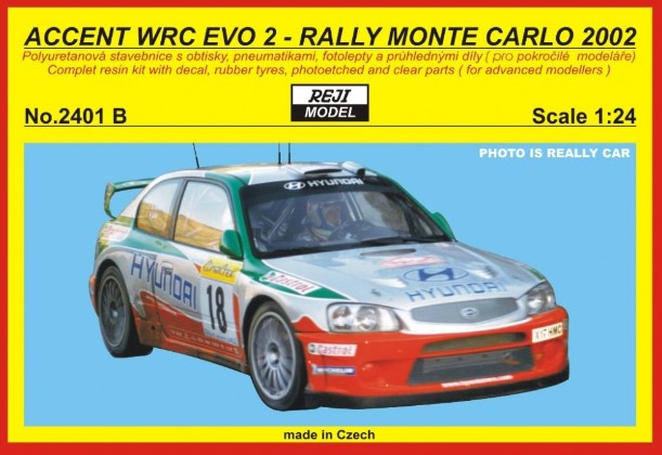 REJ2401B Kit – Hyundai Accent WRC EVO 2 Rally Monte Carlo 2002 1/24