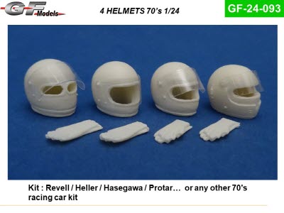 GF-24-093 1/24 70\'s 80\'s 4 Helmets