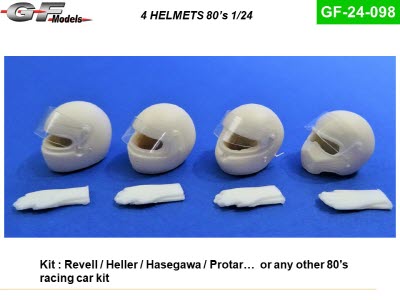 GF-24-098 1/24 80\'s 4 Helmets