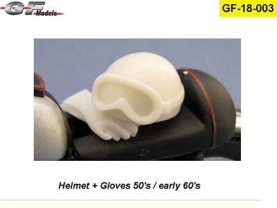 GF-18-003 1/18 Helmet + Gloves 50\'s / early 60\'s