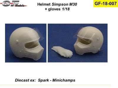 GF-18-007 1/18 helmet Simpson-M30 + gloves