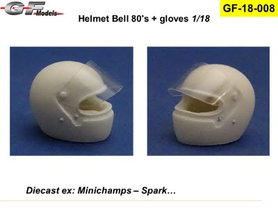 GF-18-008 1/18 Helmet Bell 80\'s + gloves
