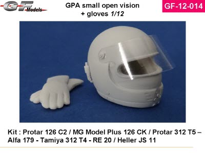 GF-12-014 1/12 helmet GPA small vision+ gloves