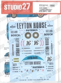 [사전 예약] ST27-DC1167 1/24 962C "Leyton House" #16 JSPC 1987 for Hasegawa STUDIO27 【Original Decals】