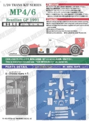 [사전 예약] TK2026R 1/20 MP4/6 Brazilian GP 1991 for FUJIMI STUDIO27 【Conversion Kit】