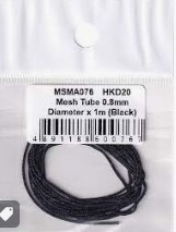 MSMA076 Mesh Tube 0.8mm diameter x 1m (Black)