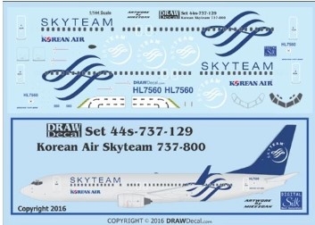1/72 Korean Air Skyteam 737-800