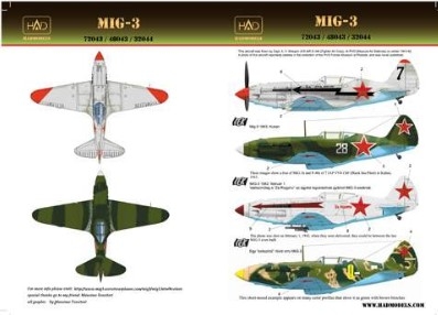 72043 1/72 72043 MiG-3 (white 28, yellow9, black7 with Za Stalina, Za Rodinu)