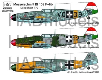 72087 1/72 72087/2018 corrected Messershmitt Bf 109 F-4/b ( Hungarian V0+39 Aladár Heppes, V-+12, Ge