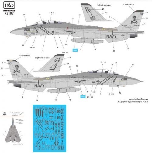 72197 1/72 72197 F-14A Jolly Rogers 200 low visibility