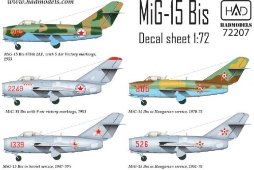 72207 1/72 72207 MiG-15 Bis (North Corea, Soviet, Hungarian)