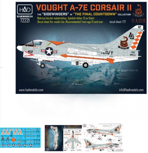 72221 1/72 72221 A-7E VS-86 Corsair Sidewinders \"Final Countdown\" collection
