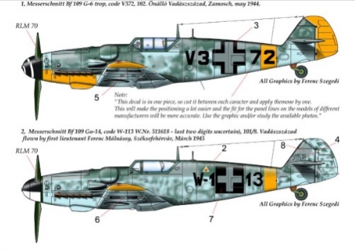 48177 1/48 48177 Messerschmitt Bf 109 G-14 / G-6 Trop( HUN V3+72; W-1+13)