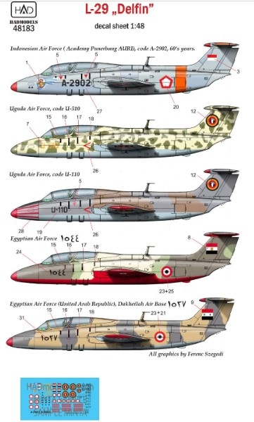 48183 1/48 48183 L-29 ( Egypt Air Force, Uganda Air Force, United Arab Air Force /Egypt/ Indonesian