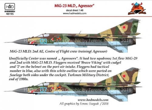 48195 1/48 48195 MiG-23 MLD Agressors ( 07; 03) from TOP GUN MOVIE