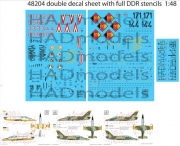 [사전 예약] 48204 1/48 48204 Aero L-39 ZO and V version in DDR and Hungarian service with full stencil (double sheet)