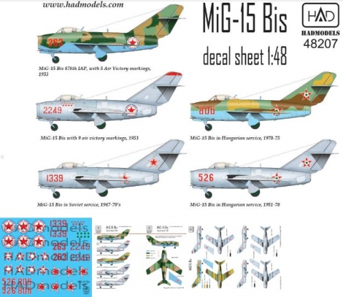 48207 1/48 48207 MiG-15 Bis (North Corea, Soviet, Hungarian)
