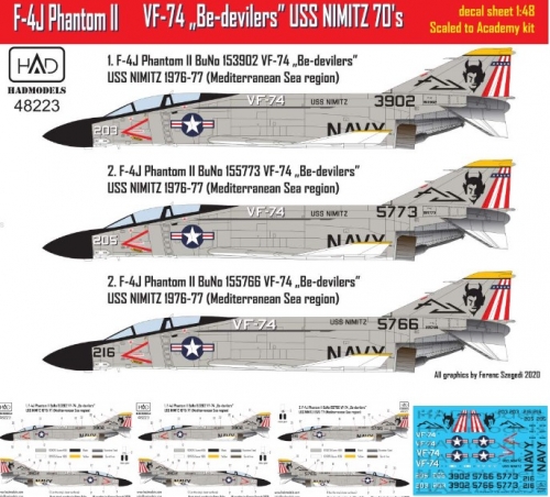 48223 1/48 48223 F-4J Phantom VF 74 Be-devilers USS NIMITZ 70\'s part 1