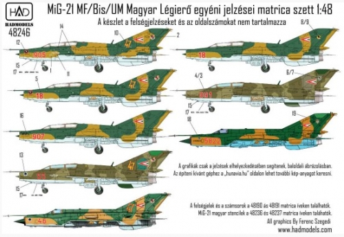 48246 1/48 48246 MiG-21 Hungarian insignias