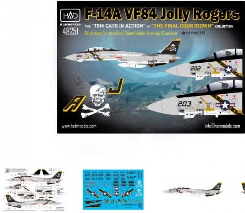 48251 1/48 48251 F-14A Jolly Rogers \"the final countdown\" part 2 main actors - In action