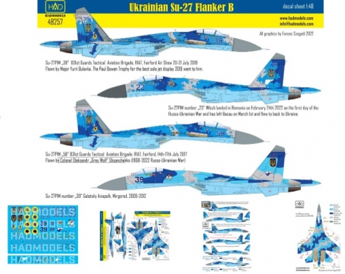 48257 1/48 48257 Ukrainian Su-27 P1M Falnker B Digit Camouflage