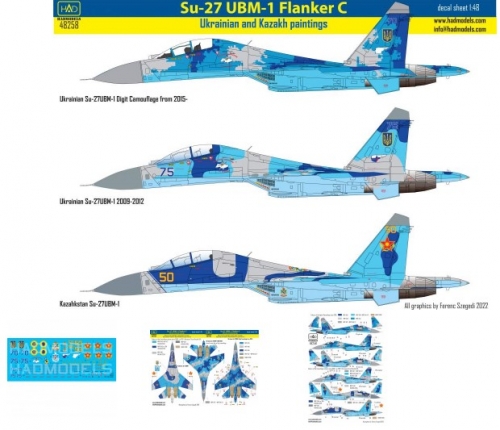 48258 1/48 48258 Su-27 UB Ukrainian and Kazah