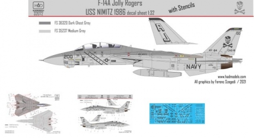 32072 1/32 32072 F-14A Jolly Rogers low Visibility USS NIMITZ