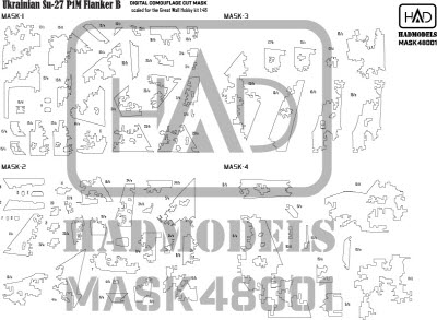 Mask 48001 1/48 Mask 48001 Su-27P1M Digital Camouflage