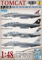 DXM31-4158 1/48 USN F-14A/B/D VF-14/74/84/ & VX-30 Collection #2