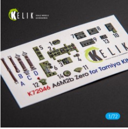 [사전 예약] K72046 1/72 A6M2B Zero - interior 3D decals for Tamiya kit (1/72)