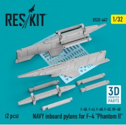 RS32-0447 1/32 NAVY inboard pylons for F-4 "Phantom II" (2 pcs) (F-4B, F-4J, F-4N, F-4S, RF-4B) (3D