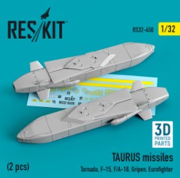[사전 예약] RS32-0450 1/32 TAURUS missiles (2 pcs) (Tornado, F-15, F/A-18, Gripen, Eurofighter) (3D Printed) (1/