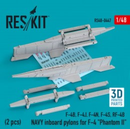 RS48-0447 1/48 NAVY inboard pylons for F-4 "Phantom II" (2 pcs) (F-4B, F-4J, F-4N, F-4S, RF-4B) (3D