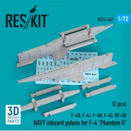 [사전 예약] RS72-0447 1/72 NAVY inboard pylons for F-4 \"Phantom II\" (2 pcs) (F-4B, F-4J, F-4N, F-4S, RF-4B) (3D
