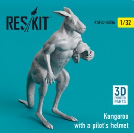 RSF32-0006 1/32 Kangaroo with a pilot's helmet (3D Printed) (1/32)