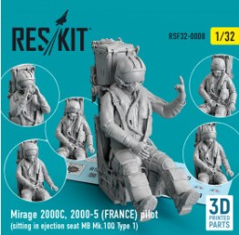 RSF32-0008 1/32 Mirage 2000C, 2000-5 (FRANCE) pilot sitting in ejection seat MB Mk.10Q (Type 1) (3D