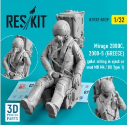 RSF32-0009 1/32 Mirage 2000C, 2000-5 (GREECE) pilot sitting in ejection seat MB Mk.10Q (Type 1) (3D