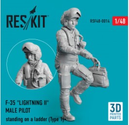 [사전 예약] RSF48-0014 1/48 F-35 \"Lightning II\" male pilot standing on a ladder (Type 1) (3D Printed) (1/48)
