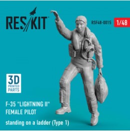 RSF48-0015 1/48 F-35 \"Lightning II\" female pilot standing on a ladder (Type 1) (3D Printed) (1/48)