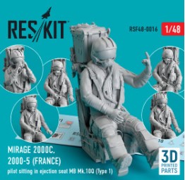 RSF48-0016 1/48 Mirage 2000C, 2000-5 (FRANCE) pilot sitting in ejection seat MB Mk.10Q (Type 1) (3D