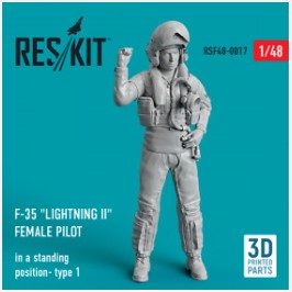RSF48-0017 1/48 F-35 \"Lightning II\" female pilot (in a standing position- type 1) (3D Printed) (1/48