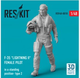 [사전 예약] RSF48-0018 1/48 F-35 \"Lightning II\" female pilot (in a standing position- type 2) (3D Printed) (1/48