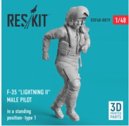 RSF48-0019 1/48 F-35 "Lightning II" male pilot (in a standing position- type 1) (3D Printed) (1/48)